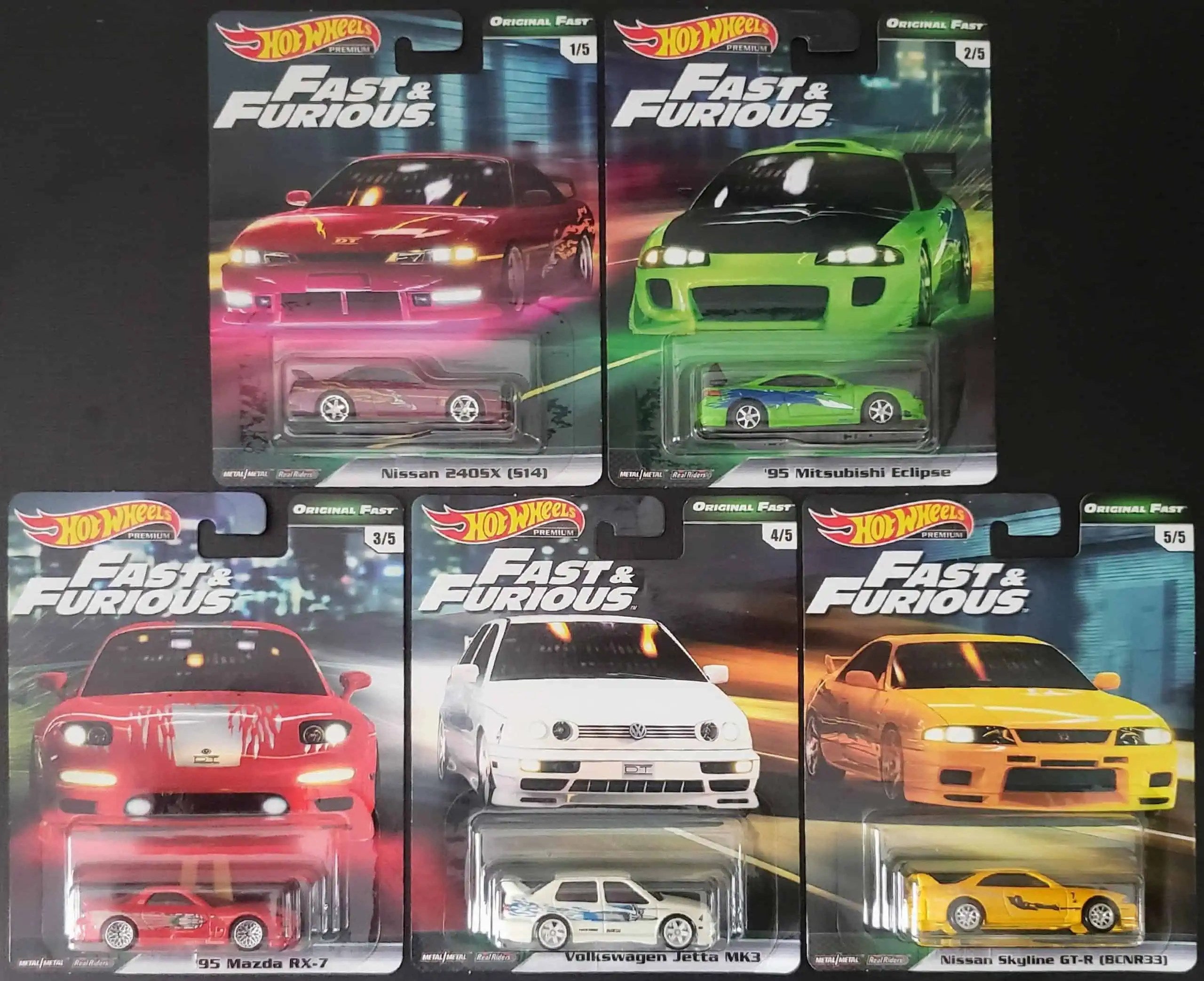 Hot Wheels Fast &amp; Furious – Original Fast Set Completo (5 miniaturas Velozes e Furiosos)