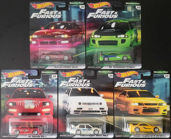 Hot Wheels Fast &amp; Furious – Original Fast Set Completo (5 miniaturas Velozes e Furiosos)
