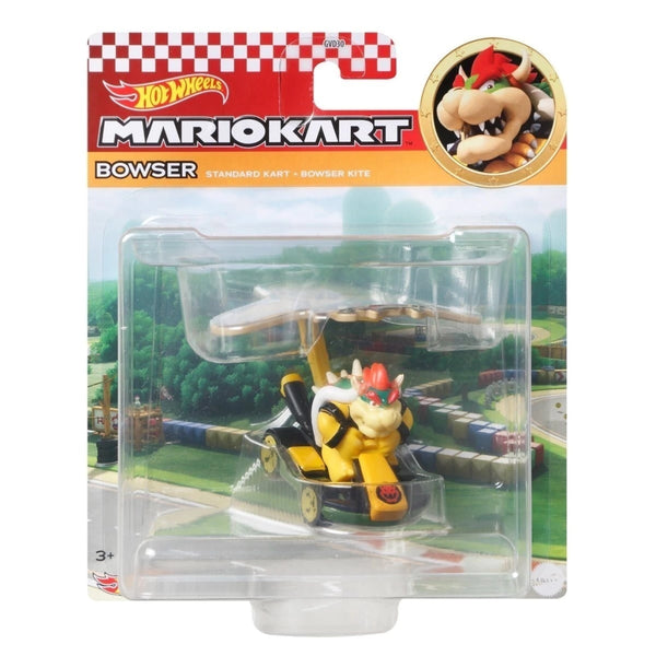 Hot Wheels Mattel Mario Kart Glider Bowser Standard Kart com Bowser Kite