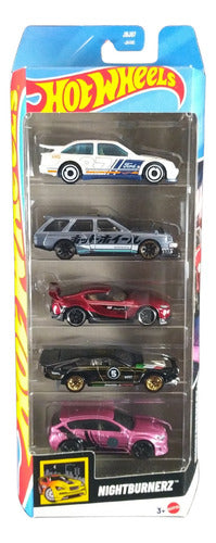 Hot Wheels Pacote C/ 05 Carrinhos Nightburnerz