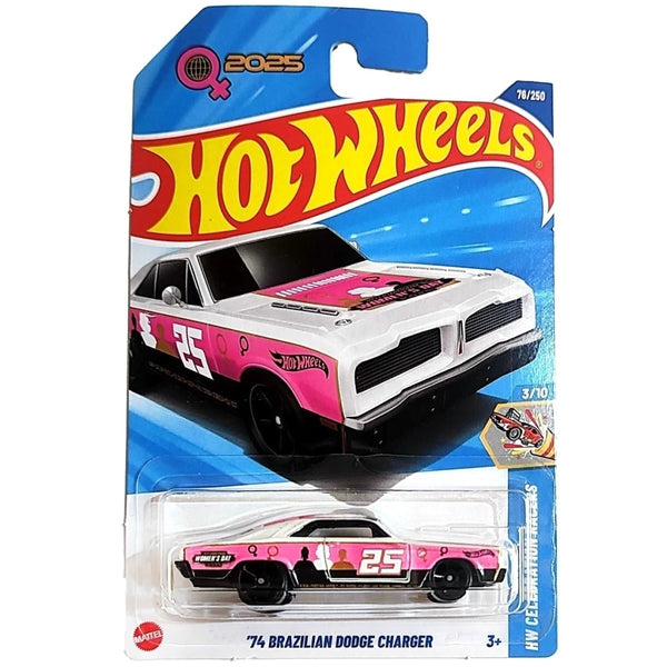 Hot Wheels Básico Mattel HW Celebration Racers Brazilian Dodge Charger '74 Dia das Mulheres 2025 (Lote D - 2025)
