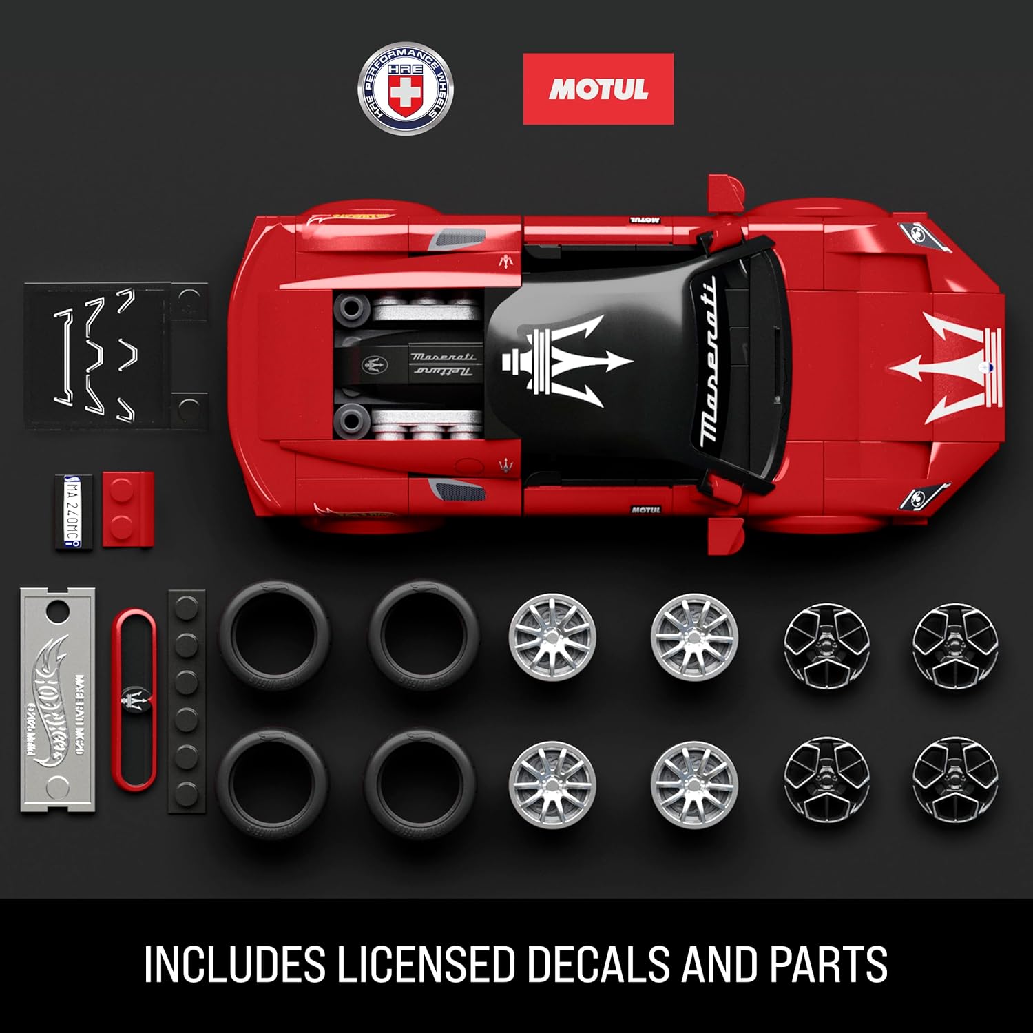 Hot Wheels Jogo de Construção Speed Maserati MC20 em escala 1:32 com Placa de Coleção e 1 carrinho de metal Perfeito para colecionadores