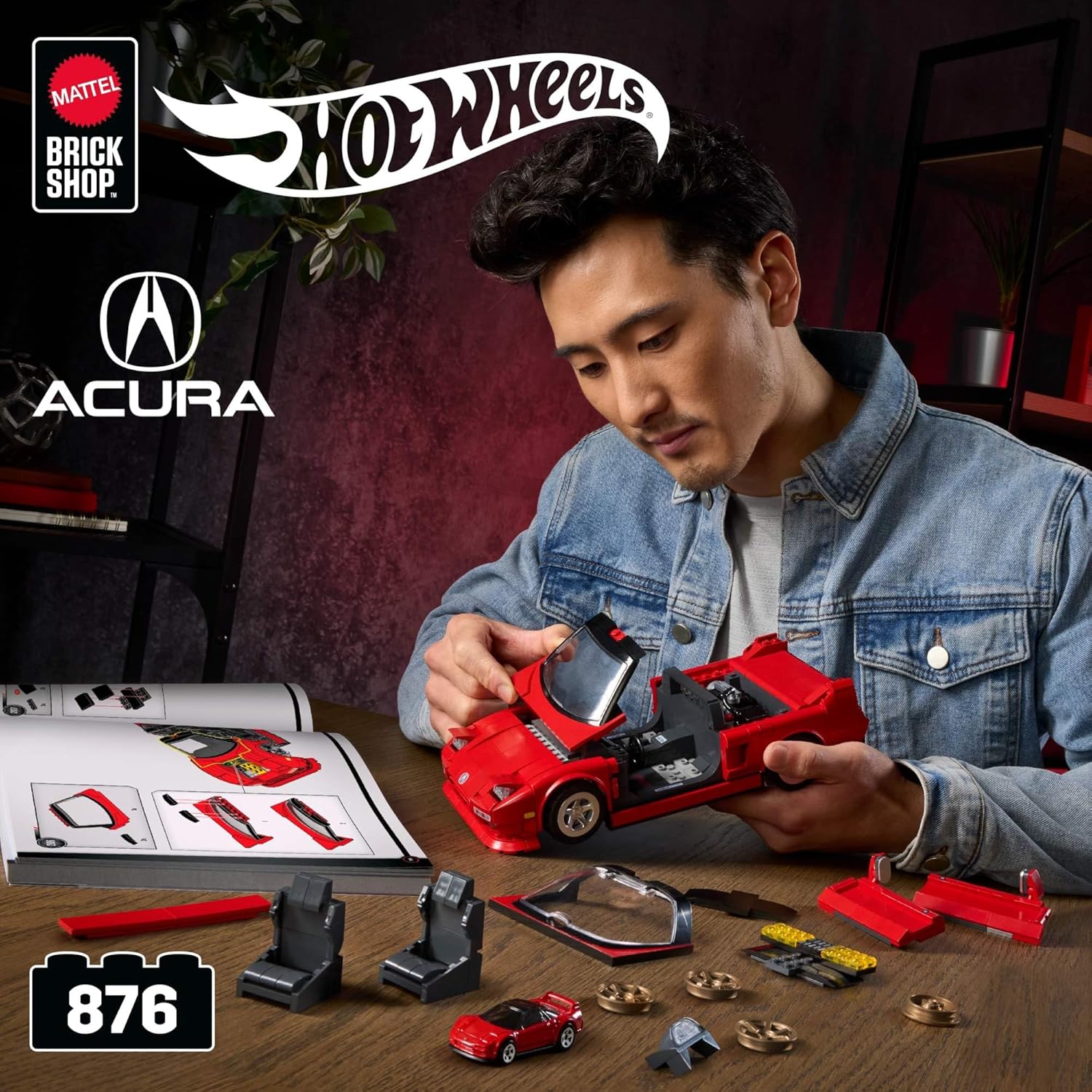 Hot Wheels Jogo de Construção Elite Acura NSX em escala 1:16