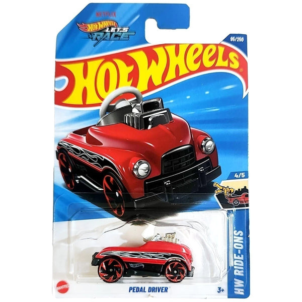 Hot Wheels Básico Mattel HW Ride-Ons Netflix Let's Race Pedal Driver T-Hunt (Lote D - 2025)