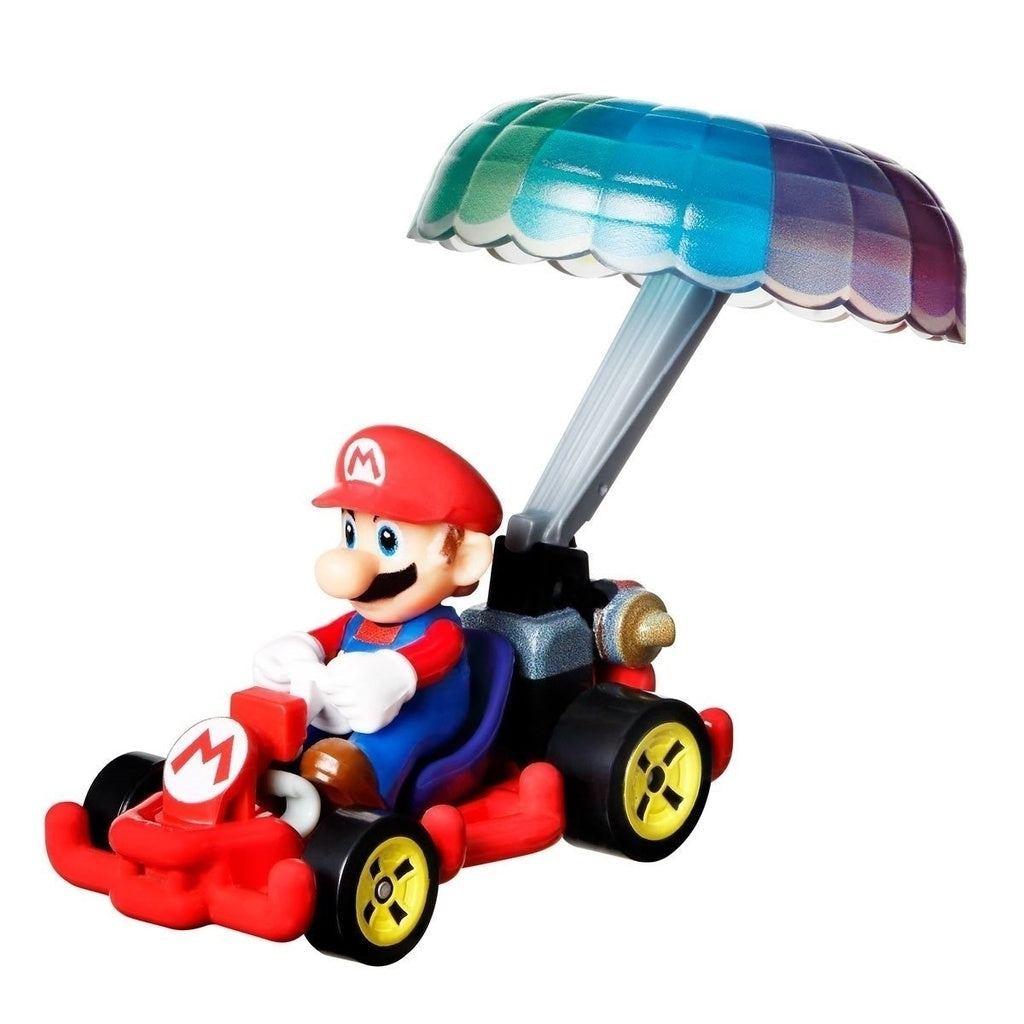 Hot Wheels Mattel Mario Kart Glider Mario Pipe Frame com Parachute