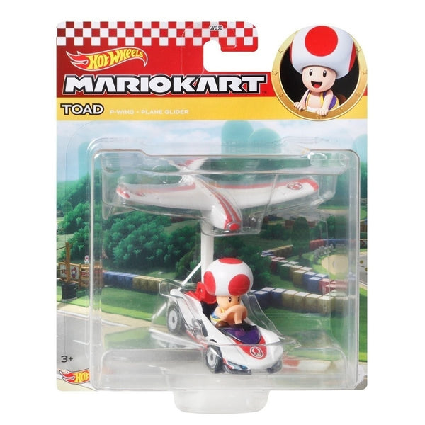 Hot Wheels Mattel Mario Kart Glider Toad P-Wing com Plane Glider